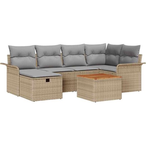  Sjedeća garnitura za vrt 7 kom. poliratan 242,5 x 132,5 x 85 cm Slike