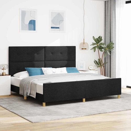  Krevetna konstrukcija s uzglavljem Crna 200 x 200 cm tkanina Cijene