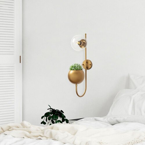 Opviq Pot - 11480 Shiny Gold Wall Lamp Slike