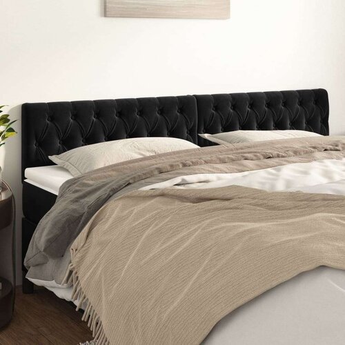  Uzglavlja 2 kom crna 90x7x78/88 cm bar&amp;scaron;unasta Slike