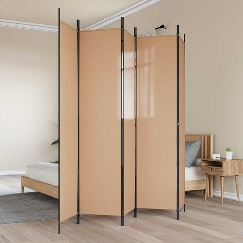  5-Panelni Pregrađivač Bež 250 x 220 cm Tkanina Cijene