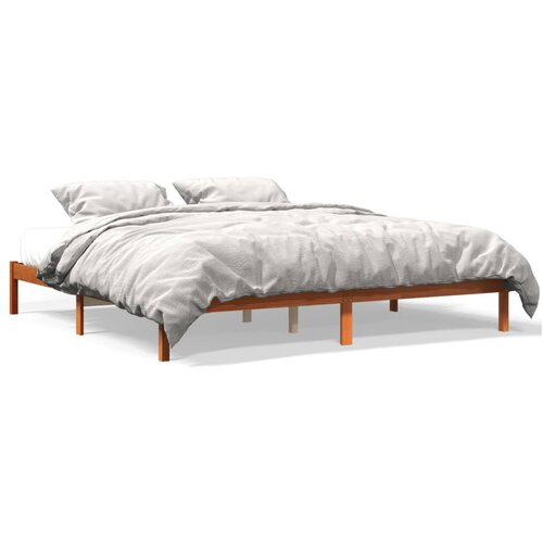 vidaXL Posteljni okvir voščeno rjav 200x200 cm trdna borovina Cene