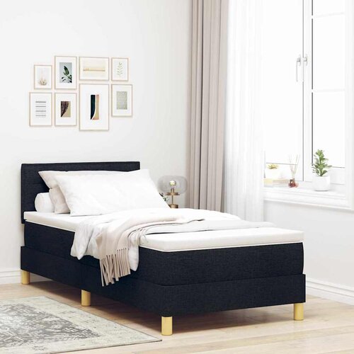  LED Box Spring Krevet s LED trakama Crna 90 x 200 cm tkanina Cene