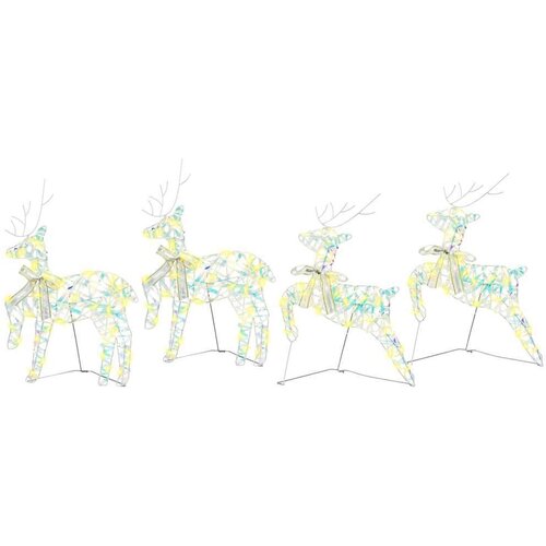 vidaXL LED jelene med 80 LED 4 pcs Multikolor 64 x 42 x 15 cm PET Cene