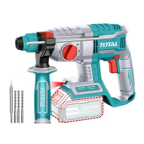 TOTAL TOOLS Akumulatorsko rotacijsko kladivo 1100rpm/5400bpm /2.0J/P20S/ INDUSTRIAL (Brez baterije) (TRHLI20208) Cene