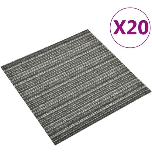  Tepih 20 pcs Prugasta antracit 50 x 50 cm 100% Polipropilen - Prugasta antracit Slike