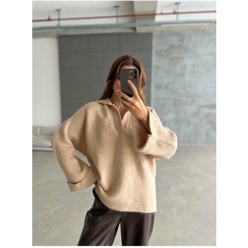 Laluvia Beige Sweater with Sleeve Placket Cene