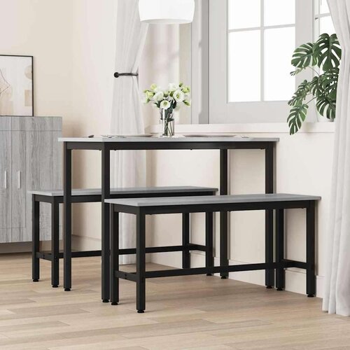  Klupa za blagovanje 2 pcs Siva Sonoma 100 x 32 5 x 48 5 cm Slike