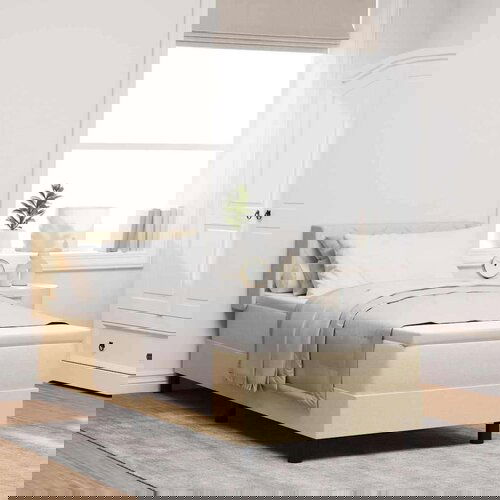  Boxspring krevet s madracem s madracem Krema 80 x 200 cm Slike