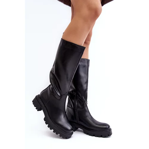 Kesi Flat mid-calf slip-on boots, black Eamantha