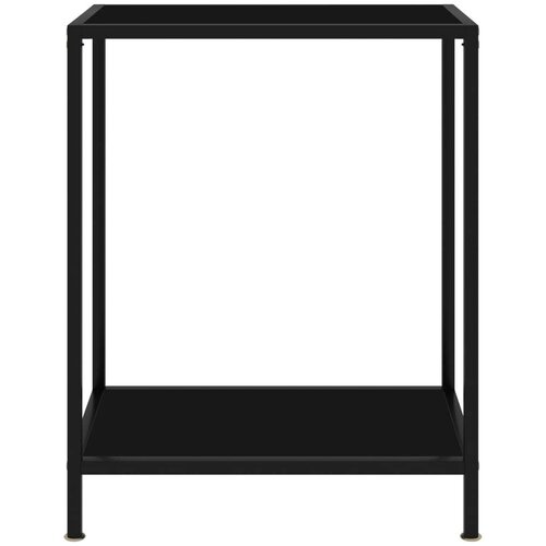  Konzolni stol crni 60 x 35 x 75 cm od kaljenog stakla Slike