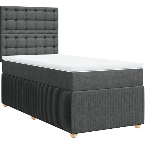 Maison Chic Box spring postelja - Vzmetna postelja z vzmetnico temno siva 80x200 cm blago SL17580, (21894779) Cene