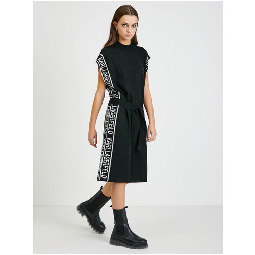 Karl Lagerfeld Black women&amp;#039;s sweater dress with wool admixture - Women Slike