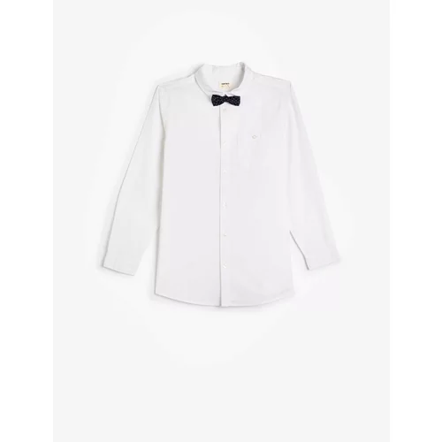 Koton School Shirt With Bow Tie Detailed Long Sleeve Cotton Classic Collar