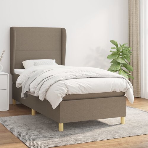 VidaXL Krevet s oprugama i madracem smeđesivi 80x200 cm od tkanine Slike