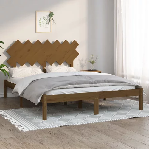 vidaXL Okvir za krevet smeđa boja meda 140 x 200 cm od masivnog drva