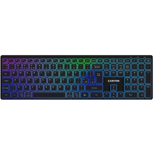 Canyon Bežična RGB Tastatura HKB-W11 – Dual Mode, RGB, Wireless, Crna Cijene