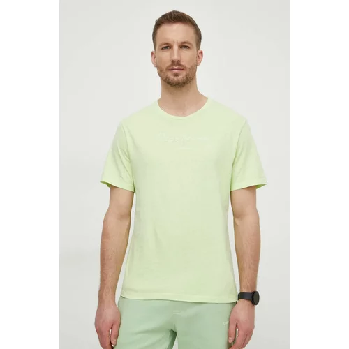 PepeJeans Bombažna kratka majica moški, zelena barva