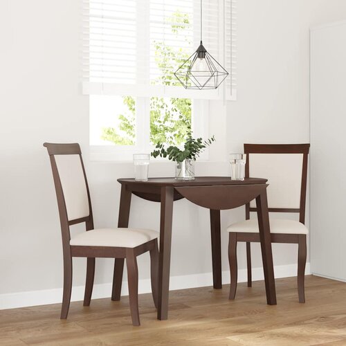 vidaXL Jedilni stoli z blazinami 2 kosa Brown Solid Wood Rubber Cene