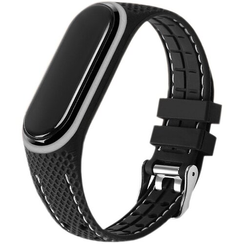  narukvica za sat lifestyle za xiaomi mi band 7 (03) crna sa sivim Slike