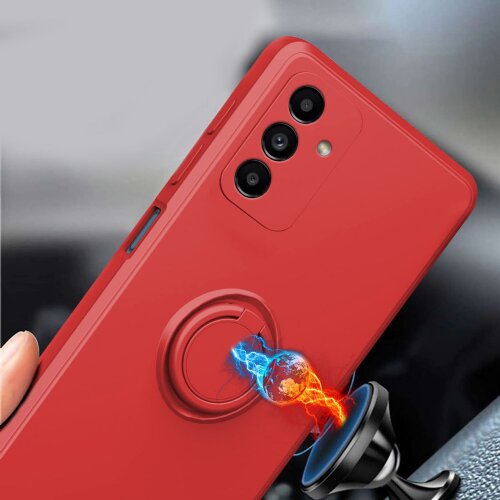 Onasi Silikonski ovitek Liquid Ring za Samsung Galaxy A33 5G A336 - rdeč Slike