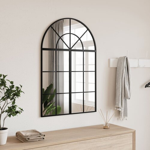 vidaXL Zidno ogledalo crno 60 x 90 cm lučno željezno Cijene
