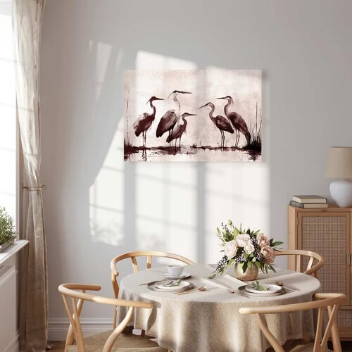  Slika - Herons painted with ink 60x40 Premium Print Slike