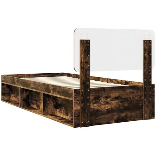  Krevetna konstrukcija Dimljeni hrast 90 x 200 cm Smeđa 93 x 206 x 90 cm Slike