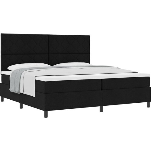 VidaXL Črna postelja z vzmetnico 200x200 cm tkanina, (22083680) Slike