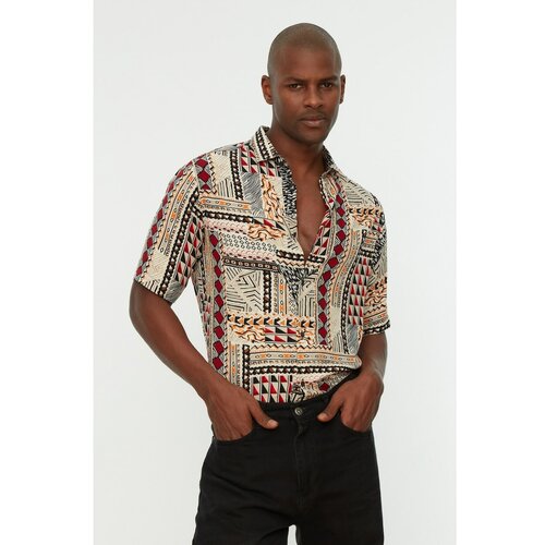 Trendyol Multicolored Men's Regular Fit Shirt Collar Short Sleeve Ethnic Shirt Slike