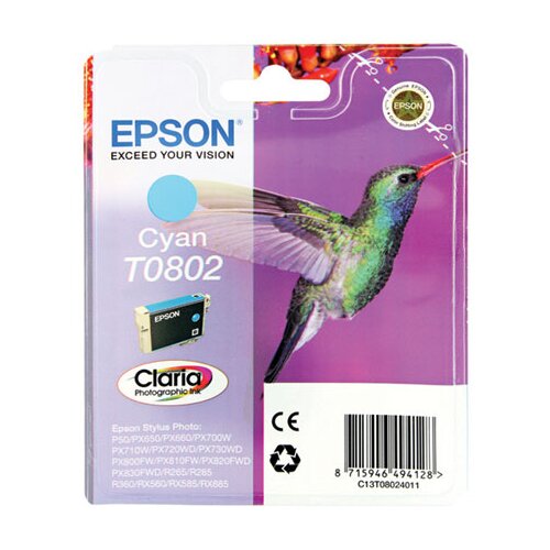 Epson kartu&amp;scaron;a T0802 (modra), original Slike