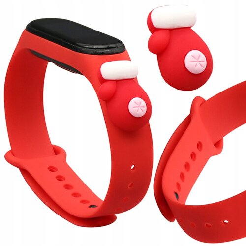 HURTEL strap xmas pa&scaron;ček opaska do xiaomi miband 6/5 świąteczny czerwony rękawiczka, (21910479) Cene