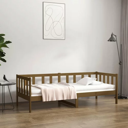 vidaXL dnevna postelja medeno rjava 90x190 cm trdna borovina