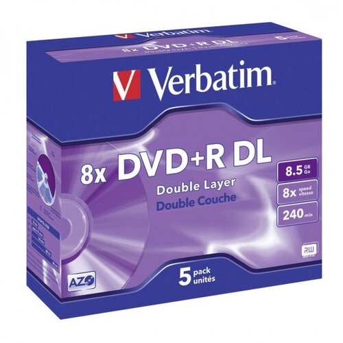 Verbatim 1x50 DVD+R Double Layer 8x Speed, 8,5GB wide printable Cene