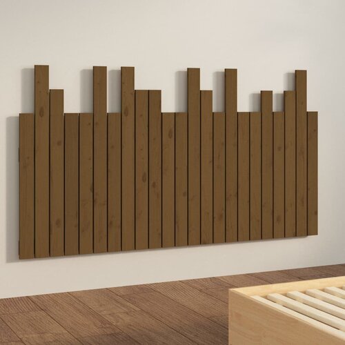  Uzglavlje za krevet boja meda 146,5x3x80 cm masivna borovina Slike