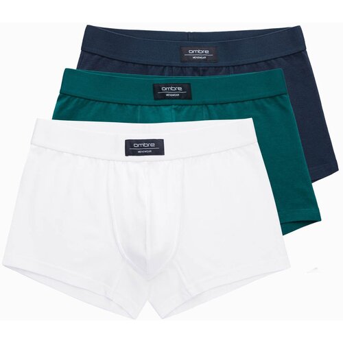 Ombre BASIC men's single color matching boxer shorts with elastane - 3 pack mix OM-UNBB Cene