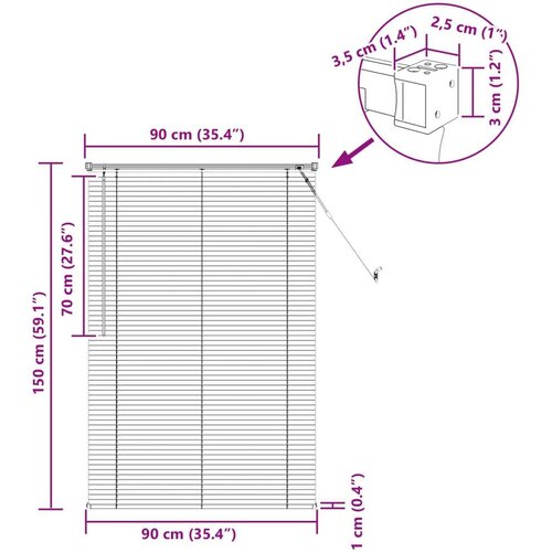  Venecijanska roleta Svijetlo smeđa s uzorkom 150 x 90 cm PVC - Svjetlosmeđa 90 x 150 cm Slike