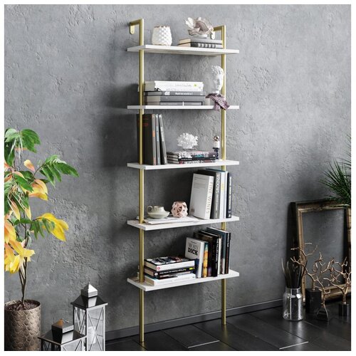Hanah home Polica 60​x174x22cm Bijelo-Zlatna Cene