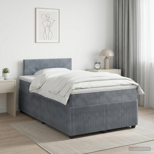  Boxspring krevet s madracem Tamnosiva 120 x 190 cm Baršun Cene
