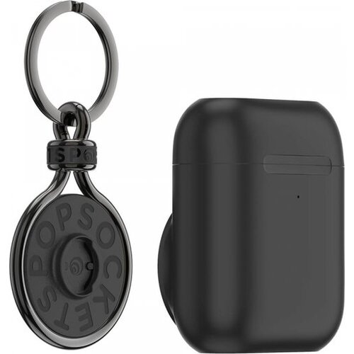 Popsockets držalo / stojalo PopGrip držalo za slu&amp;scaron;alke AirPods Pro bel z PopChain obeskom Gunmetal Slike