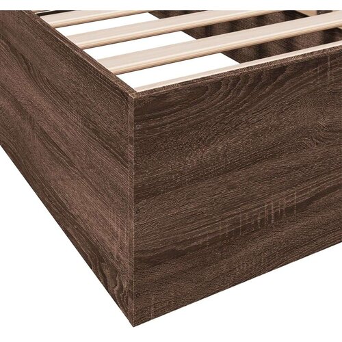 VidaXL okvir za krevet smeđi hrast 100 x 200 cm konstruirano drvo Slike