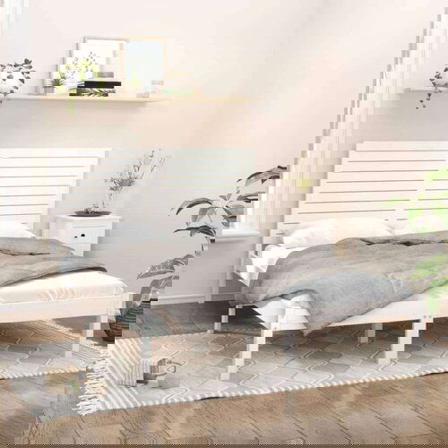  Posteljni okvir bel iz trdnega lesa 120x200 cm, (20647017) Slike