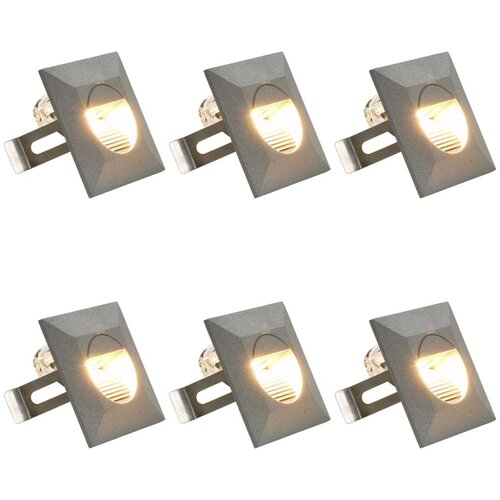  Vanjske LED zidne svjetiljke 6 kom 5 W srebrne četvrtaste Slike