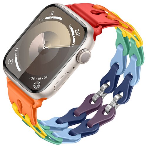 INF Silikonski pa&scaron;ček za uro Apple Watch Series 1-9 & Ultra MultiColor 20 mm, (21685885) Cene