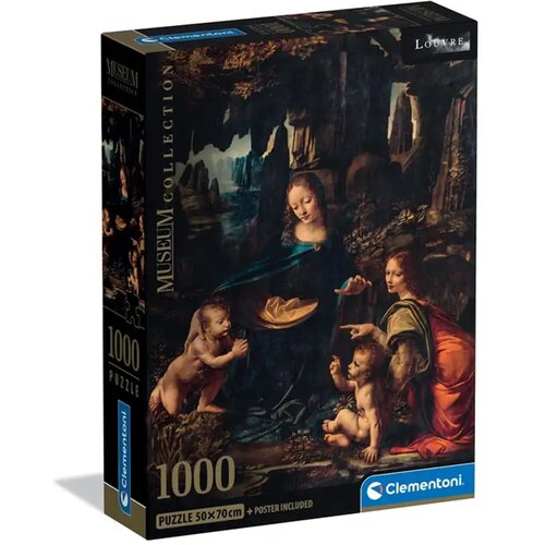 Clementoni Muzejska kolekcija: Leonardo da Vinci - Djevica među stijenama 1000-dijelna slagalica s posterom - Cene