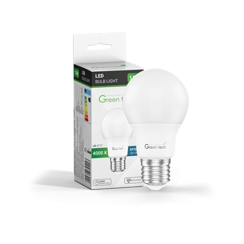Greentech led sijalica e27 15w 4000k 1500lm a60 ip40 epistar chip ( LB-2117 ) Cene