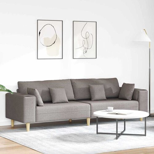 VidaXL Tkaninska sofa s jastukom Sivo-smeđa 208 cm tkanina Slike