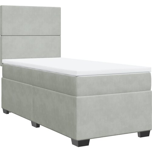 Maison Chic Box spring postelja - Vzmetna postelja z vzmetnico svetlo siva 100x200 cm žamet SL23239, (21891810) Cene