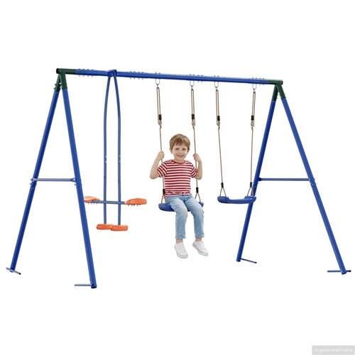  Set vanjskih ljuljački &amp;Scaron;areni 263 x 185 x 185 cm Čelik i PE Slike