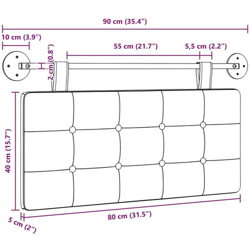  Držeće uzglavlje Zidne tkanina - Siva boja oblaka 80 cm bez LED Slike